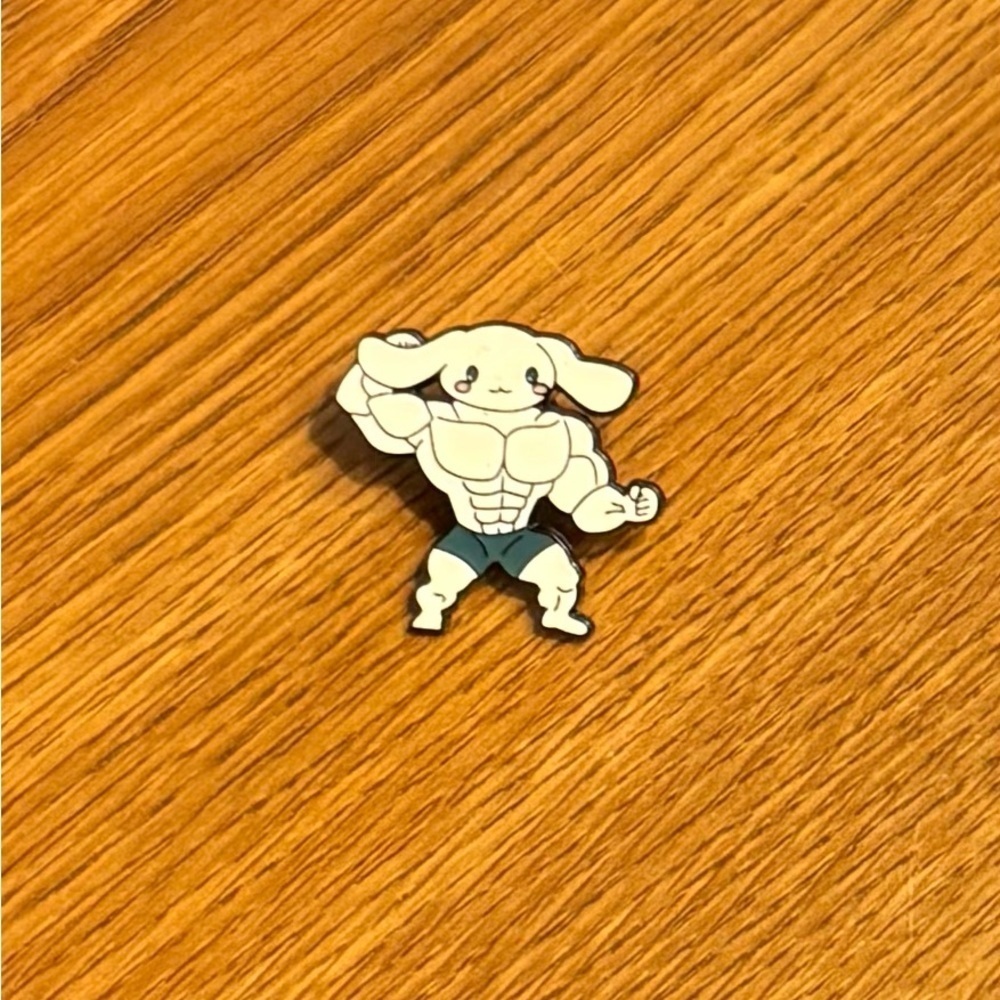 Womenβs Accessories Muscular Buff Strong Cinnamoroll Enamel Pin-Hello Kitty